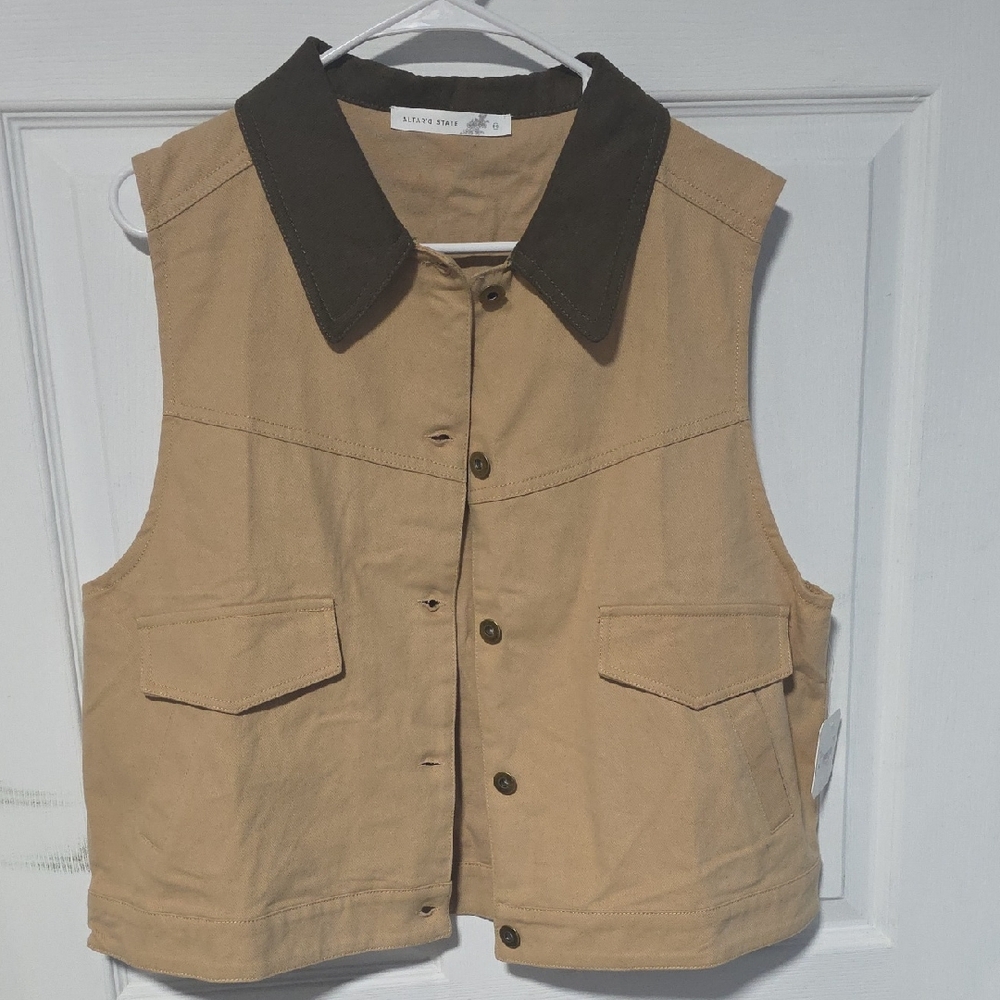 Altar'd State Tan and Brown Vest